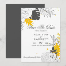 Uitnodiging tot gele en witte bladeren