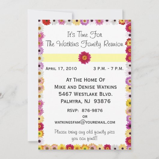 Uitnodiging tot gezinshereniging (Voorkant)