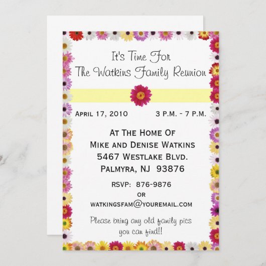 Uitnodiging tot gezinshereniging (Voorkant / Achterkant)