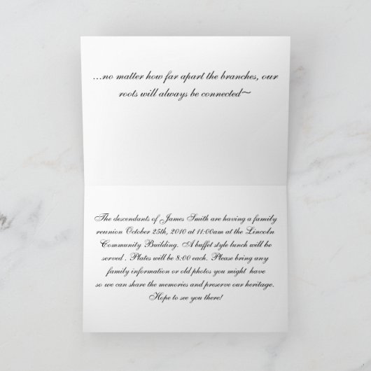 Uitnodiging tot gezinshereniging (Binnen)