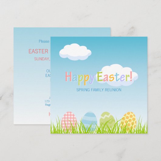 Uitnodiging tot gezinshereniging bij paaspartij (Voorkant / Achterkant)