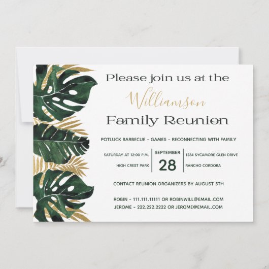 Uitnodiging tot gezinshereniging bij Picnic Party (Achterkant)