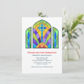 Uitnodiging tot Glas in lood Church Service (Staand voorkant)