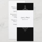Uitnodiging tot Gold en Black Wedding (Voorkant / Achterkant)