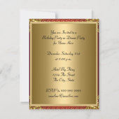 Uitnodiging tot goud en rood kunstdeco (Achterkant)