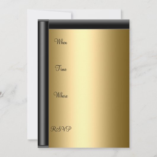 Uitnodiging tot goud en zwarte feestdag (Achterkant)