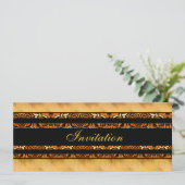 Uitnodiging tot gouden Afrika op zwart (Staand voorkant)