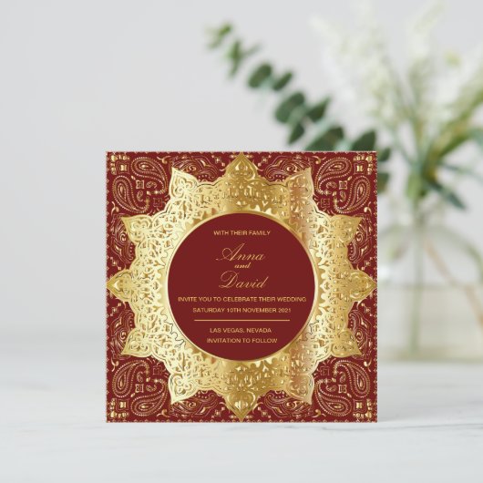  uitnodiging tot gouden bruiloft (Staand voorkant)