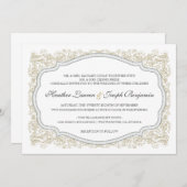  uitnodiging tot  gouden en grijze bruiloft (Voorkant / Achterkant)