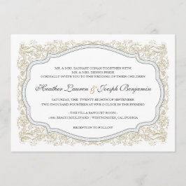  uitnodiging tot  gouden en grijze bruiloft