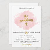 Uitnodiging tot gouden en onwelsprekende bruiloft (Voorkant / Achterkant)