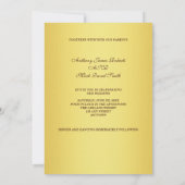 Uitnodiging tot gouden metalen en bruine bruiloft (Achterkant)