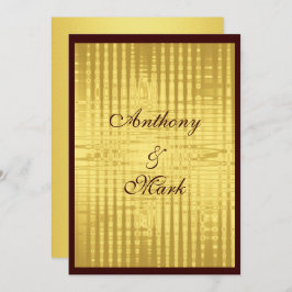 Uitnodiging tot gouden metalen en bruine bruiloft