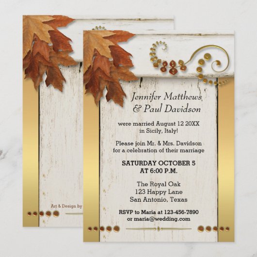 Uitnodiging tot goudkoorts na het huwelijk (Voorkant / Achterkant)