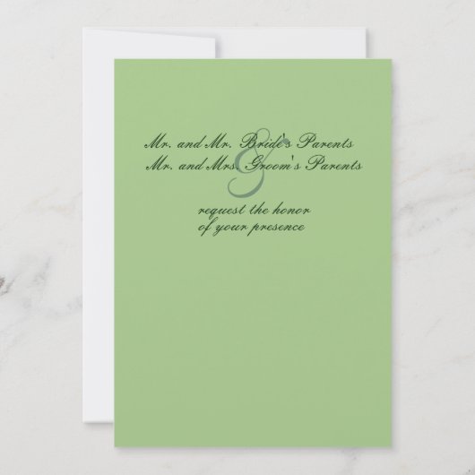 Uitnodiging tot groen huwelijk (Achterkant)