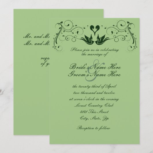 Uitnodiging tot groen huwelijk (Voorkant / Achterkant)