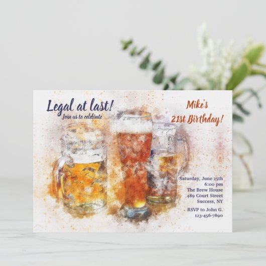 Uitnodiging tot groot glas (Staand voorkant)