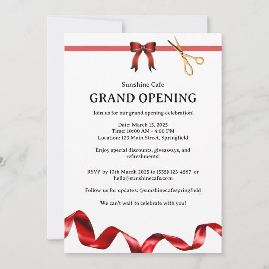 Uitnodiging tot grote opening (Voorkant)