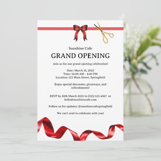 Uitnodiging tot grote opening (Staand voorkant)