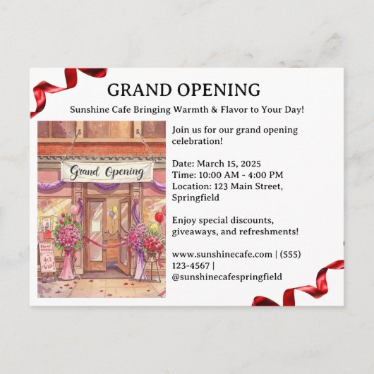 Uitnodiging tot grote opening (Voorkant)