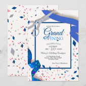 Uitnodiging tot grote opening Blue Ribbon (Voorkant / Achterkant)