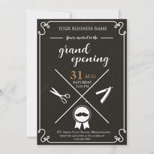 Uitnodiging tot grote opening voor Barber Shop