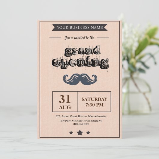 Uitnodiging tot grote opening voor Barber Shop (Staand voorkant)