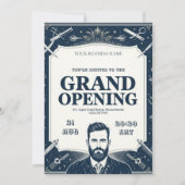 Uitnodiging tot grote opening voor Barber Shop (Voorkant)