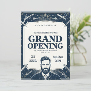 Uitnodiging tot grote opening voor Barber Shop