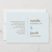 Uitnodiging tot hedendaagse bruiloft - Blauw (Voorkant)