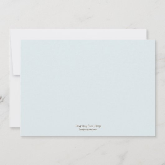 Uitnodiging tot hedendaagse bruiloft - Blauw (Achterkant)