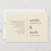 Uitnodiging tot hedendaagse bruiloft - Khaki (Voorkant)