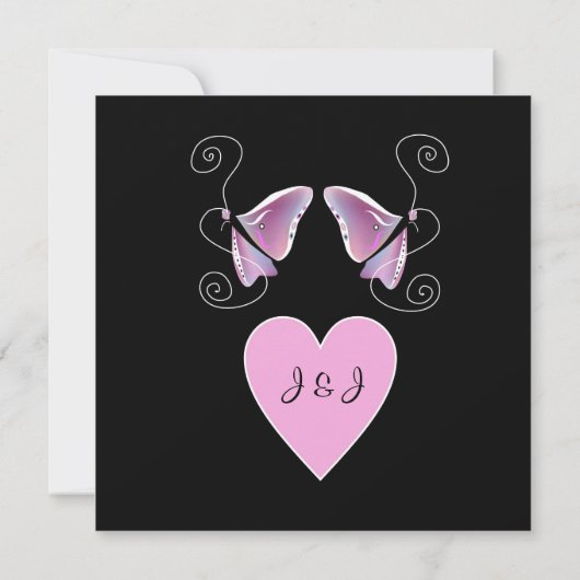 Uitnodiging tot hedendaagse Butterfly Weddenschapp (Achterkant)