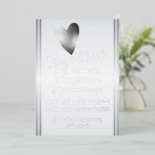 Uitnodiging tot hedendaagse heart Silver Foil Wedd (Staand Voorkant)
