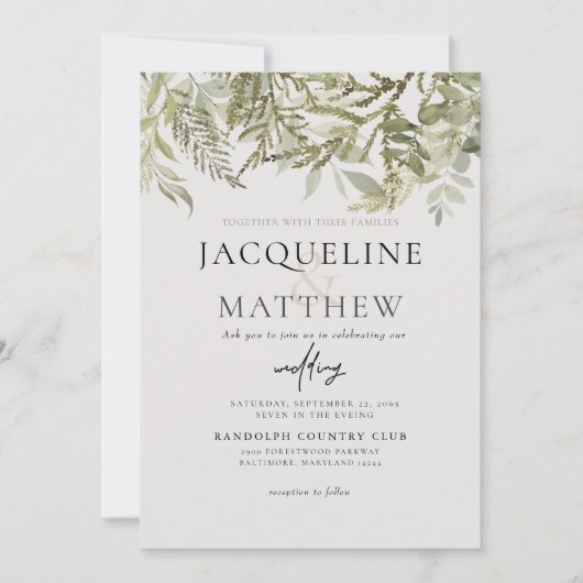 Uitnodiging tot hedendaagse Herfst voor weddenscha (Voorkant)