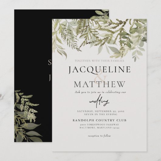 Uitnodiging tot hedendaagse Herfst voor weddenscha (Voorkant / Achterkant)