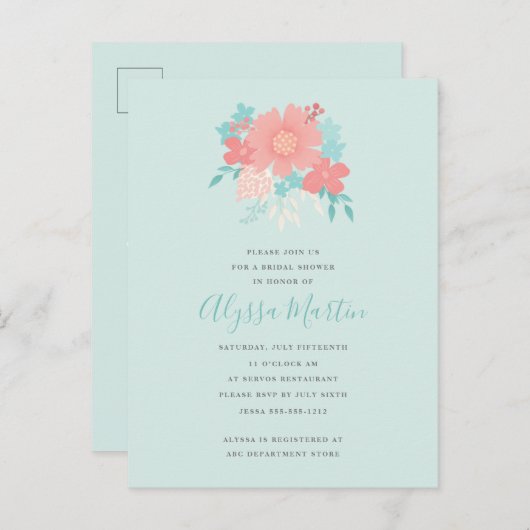 Uitnodiging tot heerlijk en mooi bloemenontwerp (Voorkant / Achterkant)