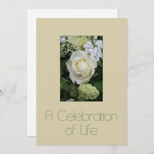 Uitnodiging tot herdenking van de levensdenkdienst (Voorkant / Achterkant)