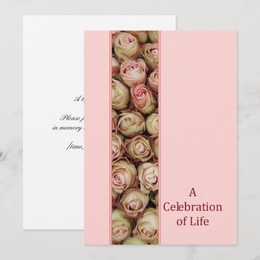 Uitnodiging tot herdenking van de levensdenkdienst (Voorkant / Achterkant)