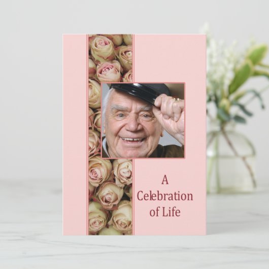 Uitnodiging tot herdenking van de levensdenkdienst (Staand voorkant)