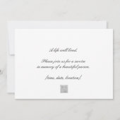 Uitnodiging tot herdenking van de levensdenkdienst (Achterkant)