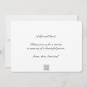 Uitnodiging tot herdenking van de levensdenkdienst (Achterkant)