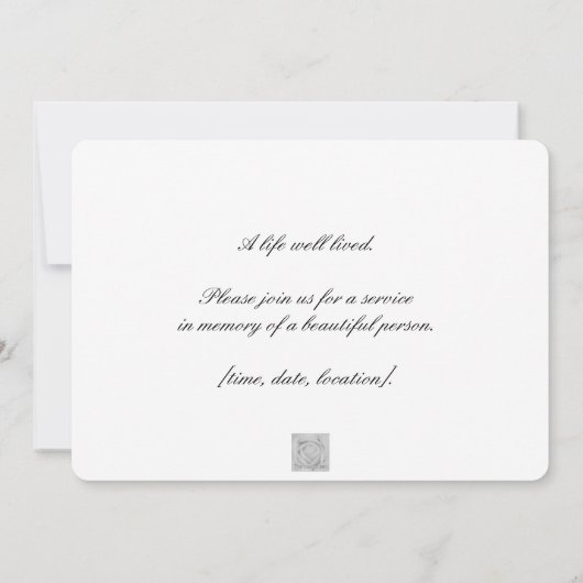 Uitnodiging tot herdenking van de levensdenkdienst (Achterkant)