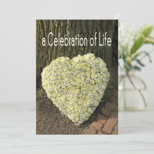 Uitnodiging tot herdenking van de levensdenkdienst (Staand voorkant)