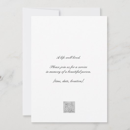 Uitnodiging tot herdenking van de levensdenkdienst (Achterkant)