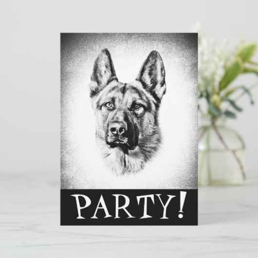 Uitnodiging tot herdershond (Staand voorkant)