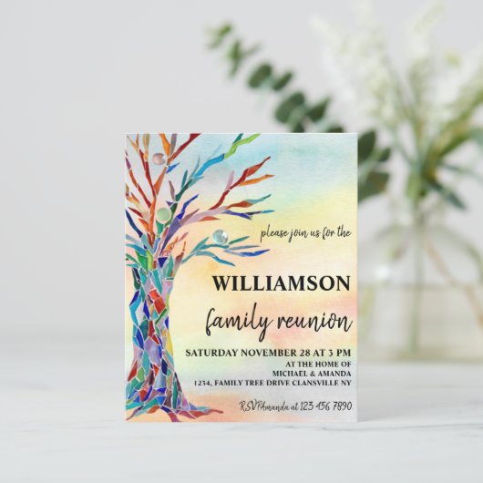 Uitnodiging tot hereniging budgetfamilie (Staand voorkant)