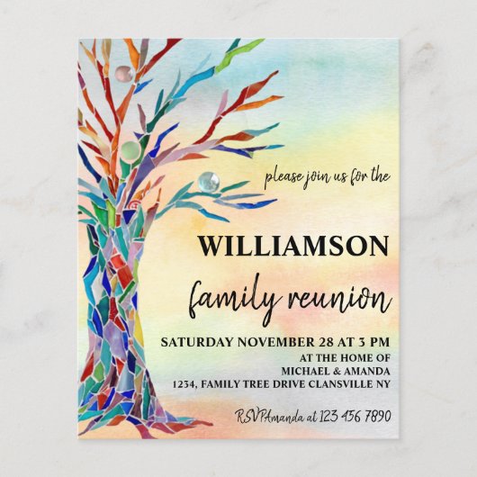 Uitnodiging tot hereniging budgetfamilie (Voorkant)