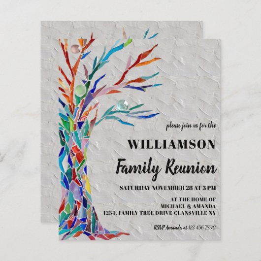 Uitnodiging tot hereniging budgetfamilie (Voorkant / Achterkant)