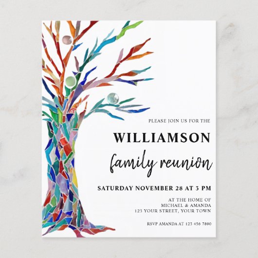 Uitnodiging tot hereniging budgetfamilie flyer (Voorkant)